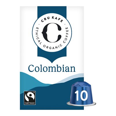 Cru Kafe organic Colombian coffee pods 55g - British product