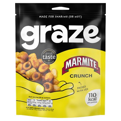 Graze Marmite Crunch snack 100g, imported from the UK