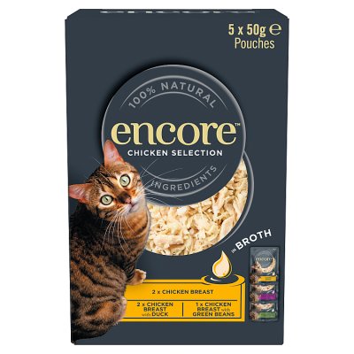 Encore cat chicken broth selection pouches 5x50g - British product