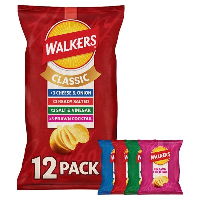 Walkers Classic Variety Multipack crisps 14x25g, imported from the UK