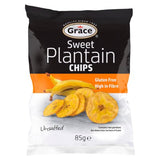 Grace unsalted sweet plantain chips 85g, imported from the UK