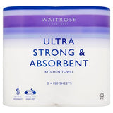 Waitrose Ultra Strong kitchen towel 2x100 sheets, UK version