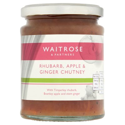 Waitrose rhubarb apple ginger chutney 320g - British product