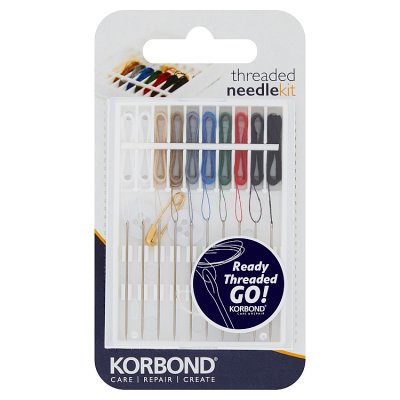 Korbond threaded needle kit 10 pre-threaded needles - British product
