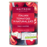 Waitrose finely chopped Italian tomatoes 400g can, imported from the UK