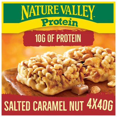 Nature Valley salted caramel nut cereal bars 4x40g, imported from the UK