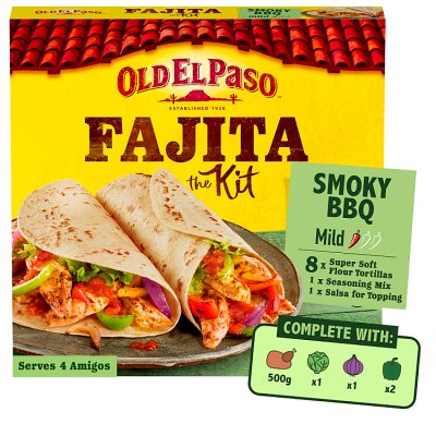 Old El Paso Smoky BBQ fajita kit 500g, UK version