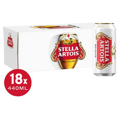 ASDA Stella Artois Premium Lager Beer Cans 18x440ml- Buy online at McGrocer