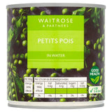 Waitrose canned petits pois in water 400g, UK version