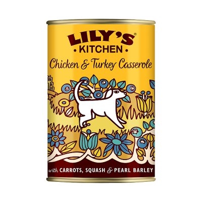 Lily's Kitchen chicken and turkey casserole wet dog food 400g - British product