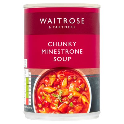 Waitrose Chunky Minestrone Soup 400g, imported from the UK