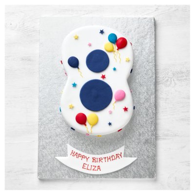 8th birthday balloon and stars cake - British product