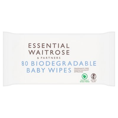 Waitrose Essential Baby Wipes fragrance free 80s, UK version