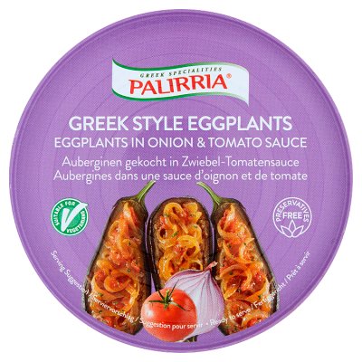 Palirria Greek eggplants in tomato sauce 280g, imported from the UK