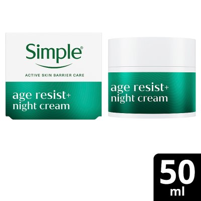 Simple Age Resist+ facial night cream 50ml, UK version