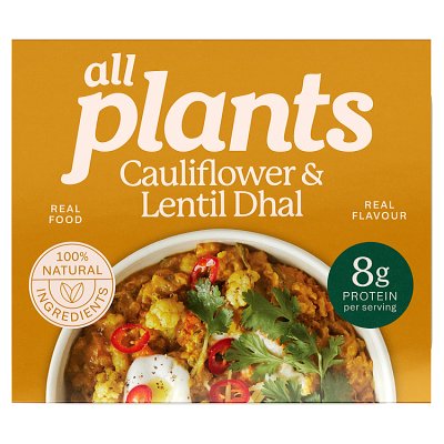 All Plants frozen cauliflower & lentil dahl 300g, UK version