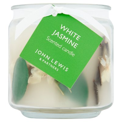 John Lewis White Jasmine Inclusion candle with botanicals, UK version