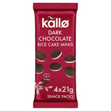 Kallo Belgian dark chocolate rice cake minis 4x21g, imported from the UK