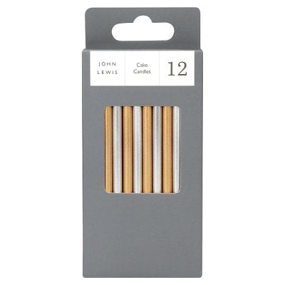 JL Luxe long cake candles 12 pack, imported from the UK