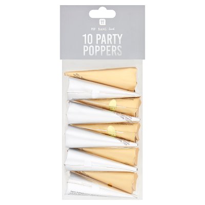 Talking Tables party poppers gold silver 10 pack, UK version