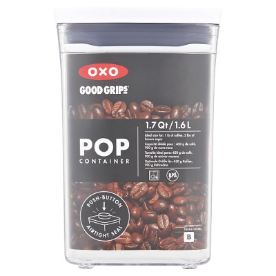 OXO POP airtight rectangular storage container clear 1.6L, UK version