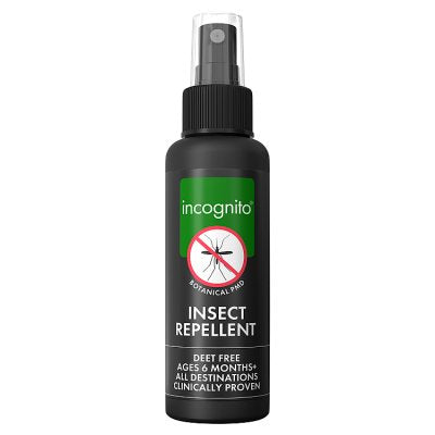 Incognito anti-mosquito spray DEET-free 100ml, imported from the UK