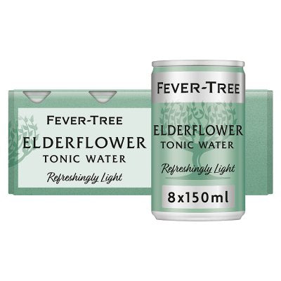 Fever-Tree Refreshingly Light Elderflower tonic water cans 8x150ml (British brand)