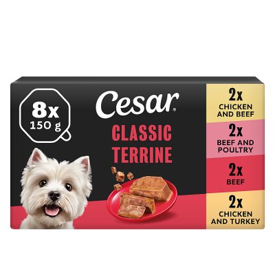 Cesar Classics Terrine dog food trays 8x150g - British product
