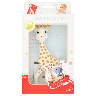 Sophie La Girafe teether in box, natural rubber baby toy (British brand)