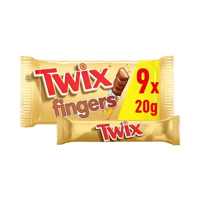 Twix finger biscuits multipack 9x20g, imported from the UK