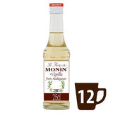 Monin vanilla syrup 250ml bottle, imported from the UK