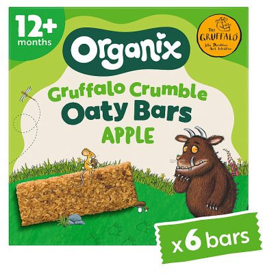 Organix Gruffalo Crumble Apple soft oaty bars 6x23g - British product