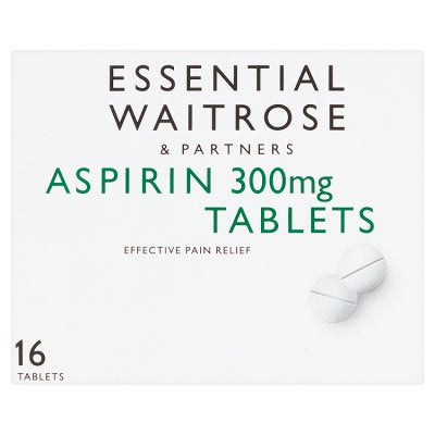 Waitrose Essential Aspirin 300mg tablets 16s, UK version