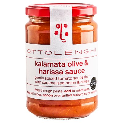 Ottolenghi Kalamata olive and harissa sauce 350g, UK version
