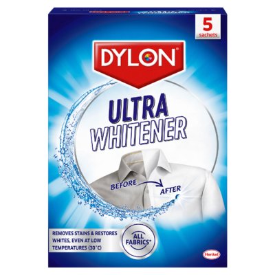 Dylon Ultra Whitener laundry whitening sachets, 5 pack, UK version