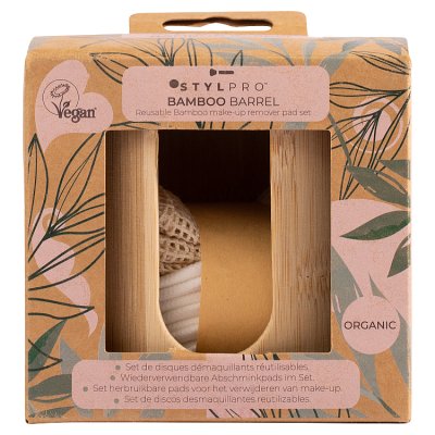 StylPro bamboo reusable makeup remover pad set 218g, imported from the UK