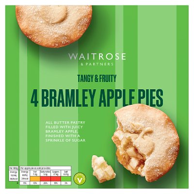 Waitrose Bramley apple pies 4 pack, imported from the UK