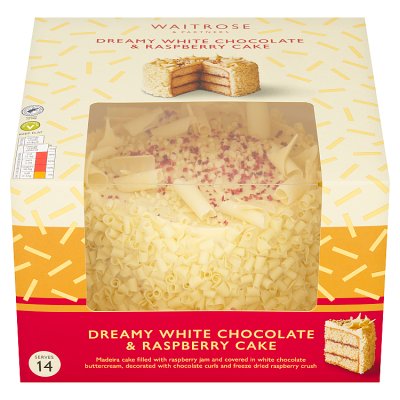 Waitrose white chocolate and raspberry cake 909g (British brand)