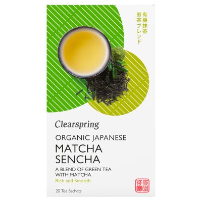 Clearspring organic matcha sencha green tea bags 36g, UK version