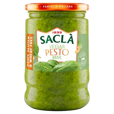 Sacla' vegan basil pesto 190g jar - British product