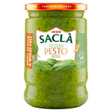 Sacla' vegan basil pesto 190g jar - British product