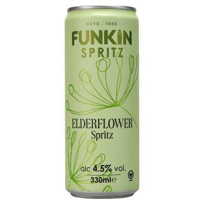 Funkin elderflower alcoholic spritz 330ml, imported from the UK