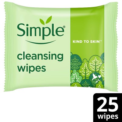 Simple Kind to Skin cleansing wipes 25 count, imported from the UK