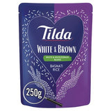 Tilda white and brown basmati rice 250g pouch, UK version