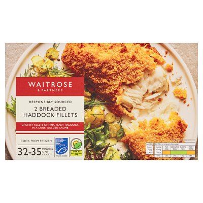 Waitrose 2 breaded haddock fillets 300g (British brand)
