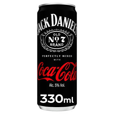 Jack Daniel's and Coca-Cola ready-to-drink 330ml can (British brand)