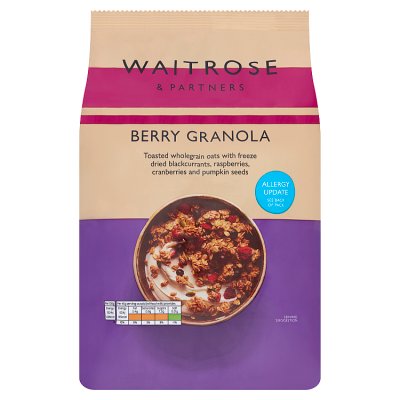 Waitrose Berry Granola 1kg breakfast cereal - British product