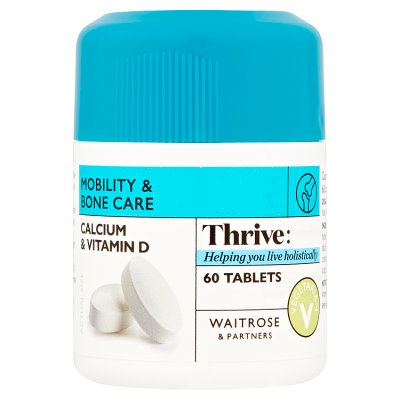 Waitrose calcium and vitamin D food supplement 60 tablets - British product