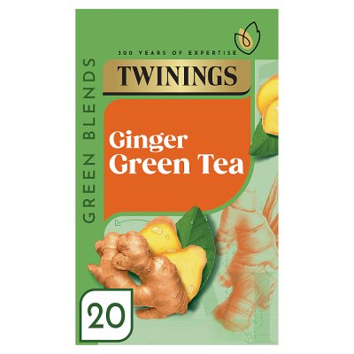 Twinings ginger green tea 20 tea bags, imported from the UK