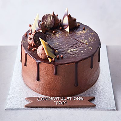 Waitrose Loaded Chocolate Drip Cake 17cm, imported from the UK